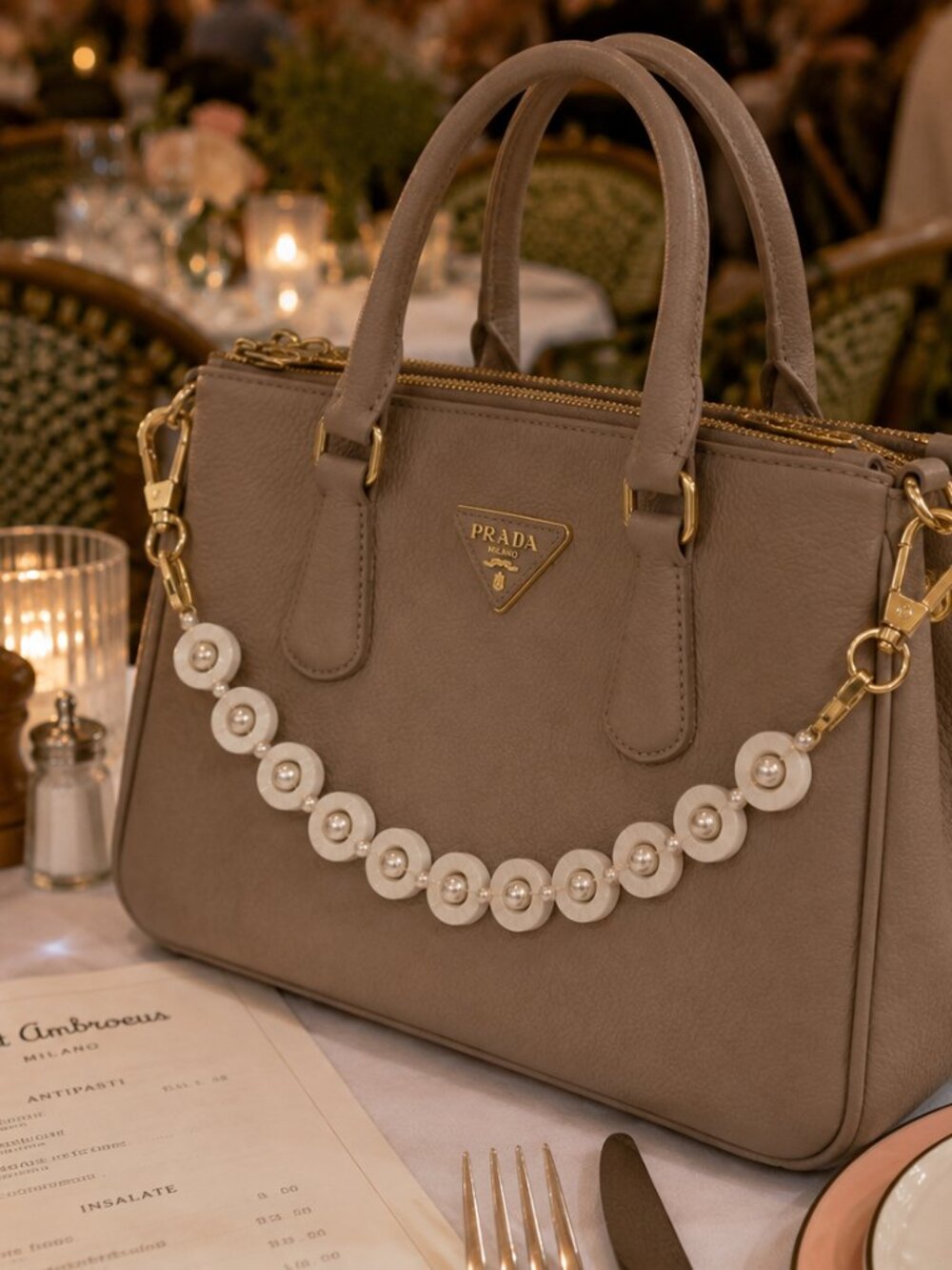 Luxury Mother of Pearl Bag Charm